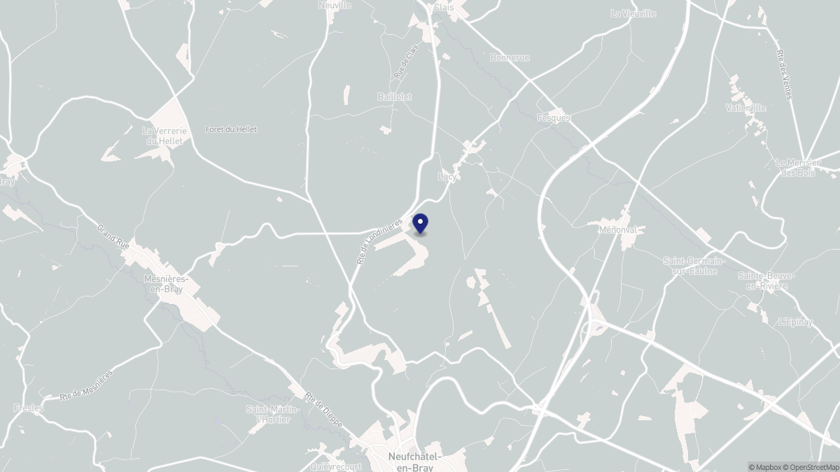 Aperçu cartographique de Lucy, centré sur la commune