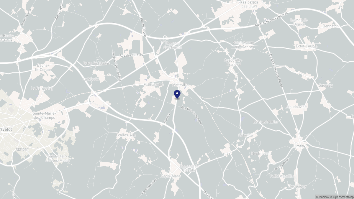 Aperçu cartographique de Motteville, centré sur la commune