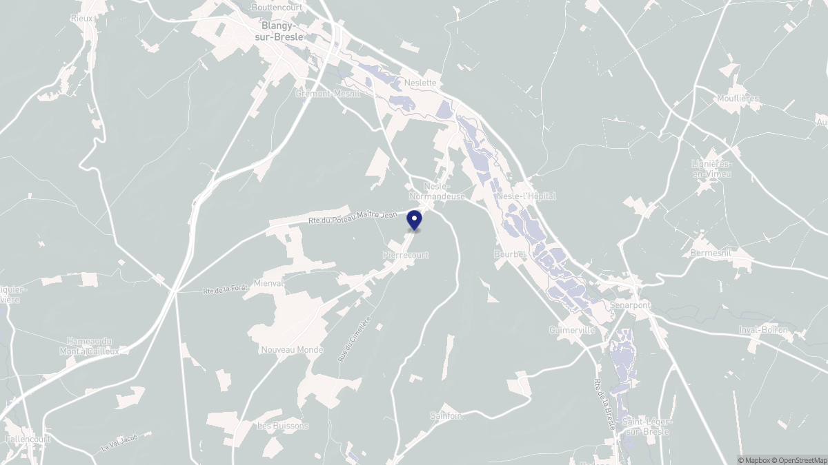 Aperçu cartographique de Nesle-Normandeuse, centré sur la commune