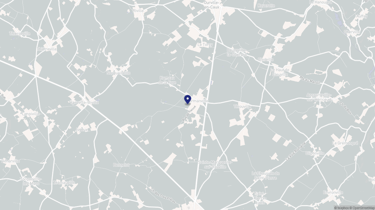 Aperçu cartographique de Normanville, centré sur la commune