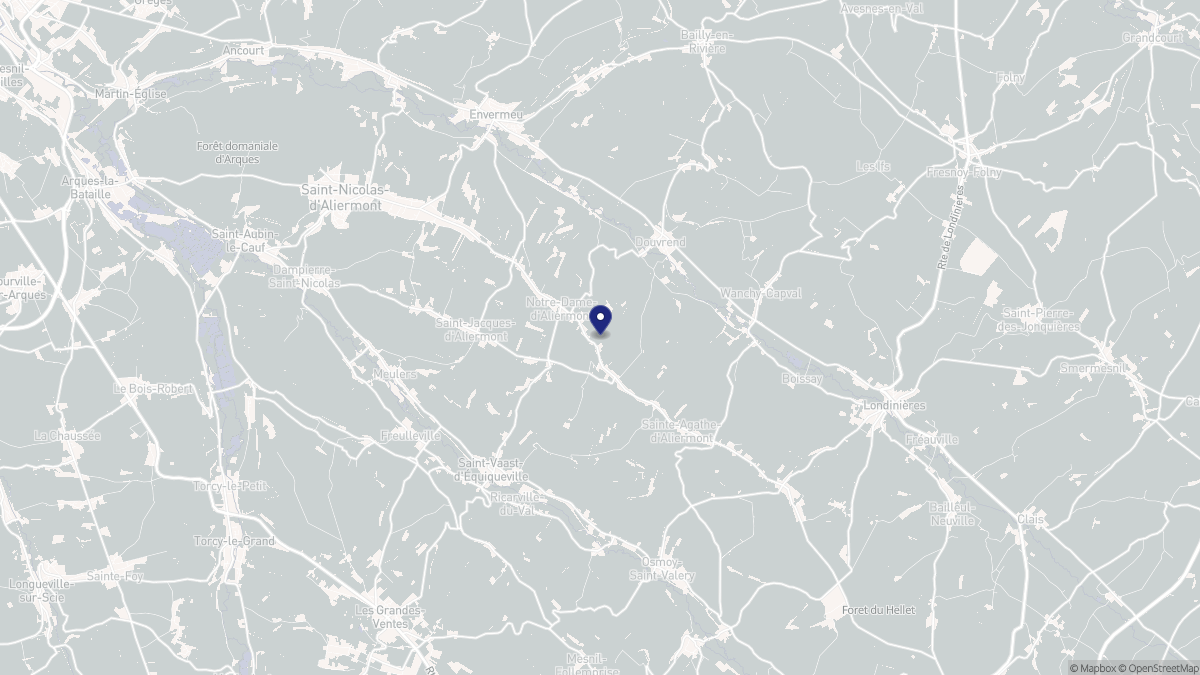 Aperçu cartographique de Notre-Dame-d'Aliermont, centré sur la commune