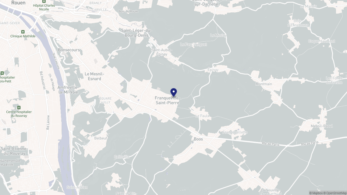Aperçu cartographique de Franqueville-Saint-Pierre, centré sur la commune