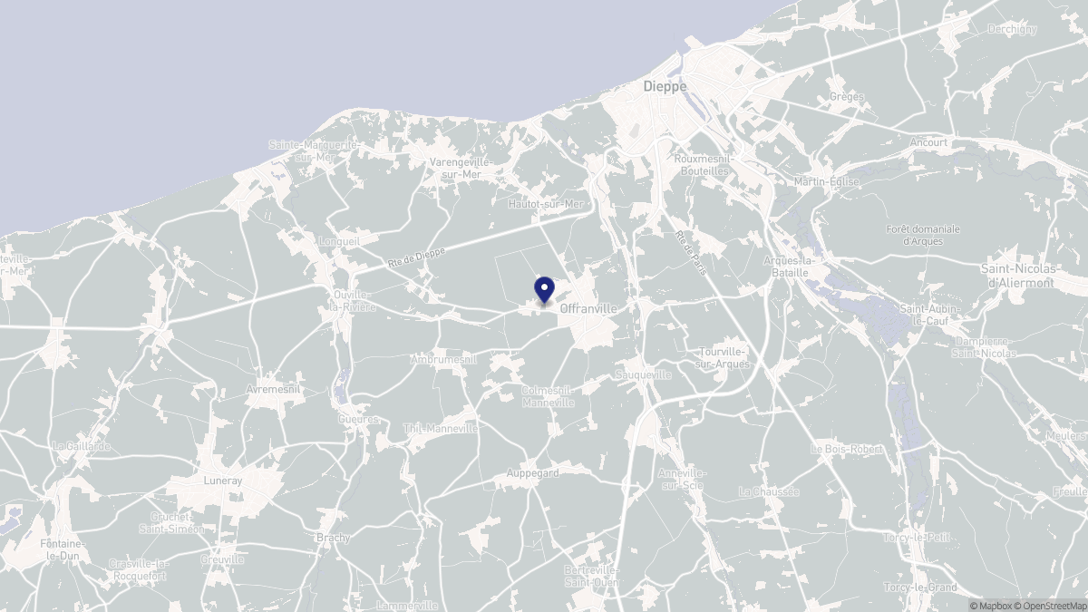 Aperçu cartographique de Offranville, centré sur la commune