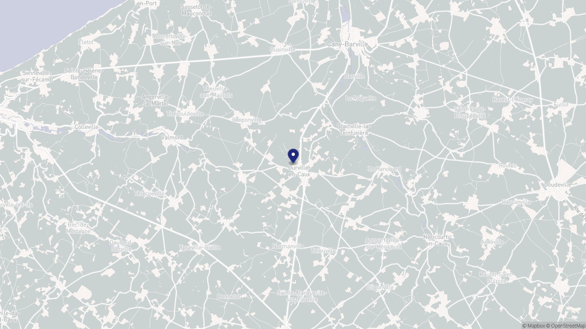 Aperçu cartographique de Ourville-en-Caux, centré sur la commune