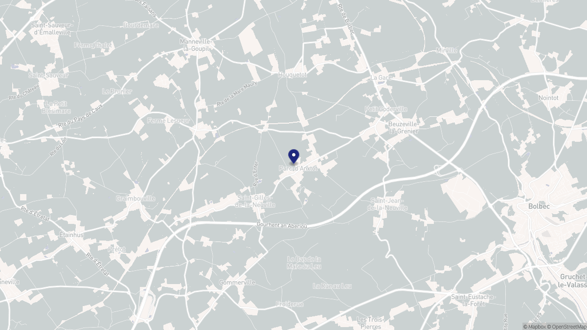 Aperçu cartographique de Parc-d'Anxtot, centré sur la commune