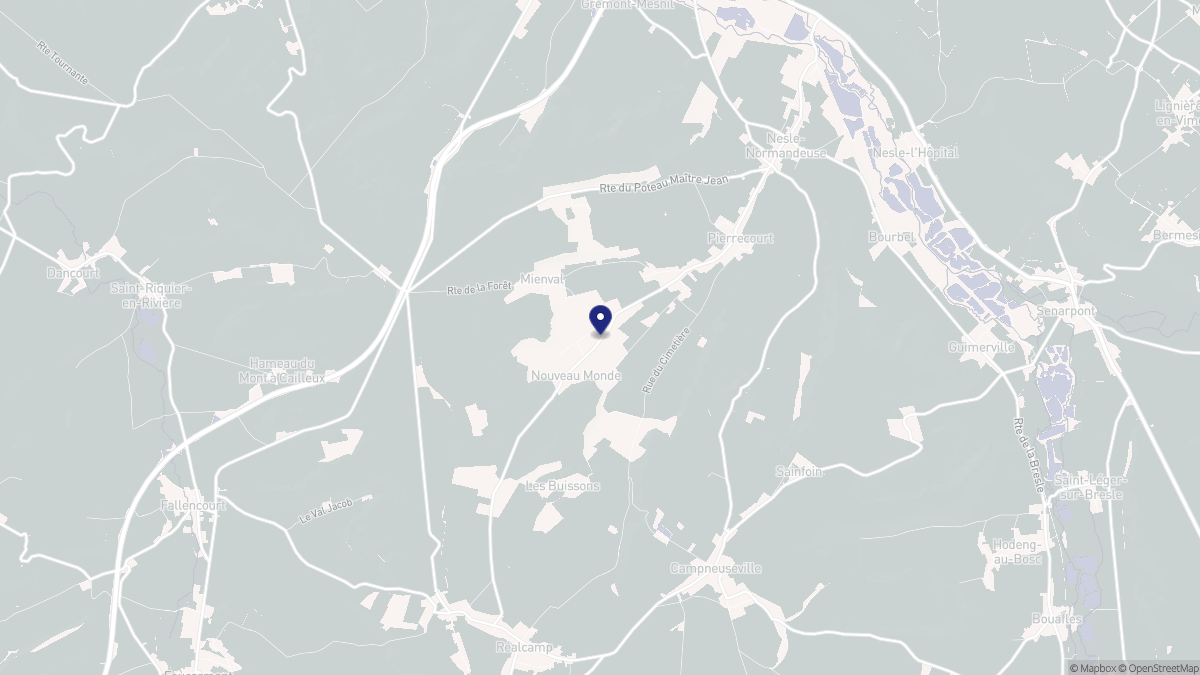 Aperçu cartographique de Pierrecourt, centré sur la commune