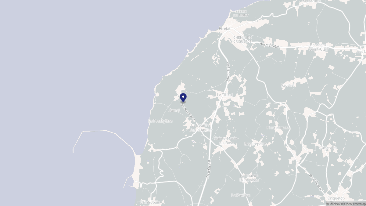 Aperçu cartographique de La Poterie-Cap-d'Antifer, centré sur la commune