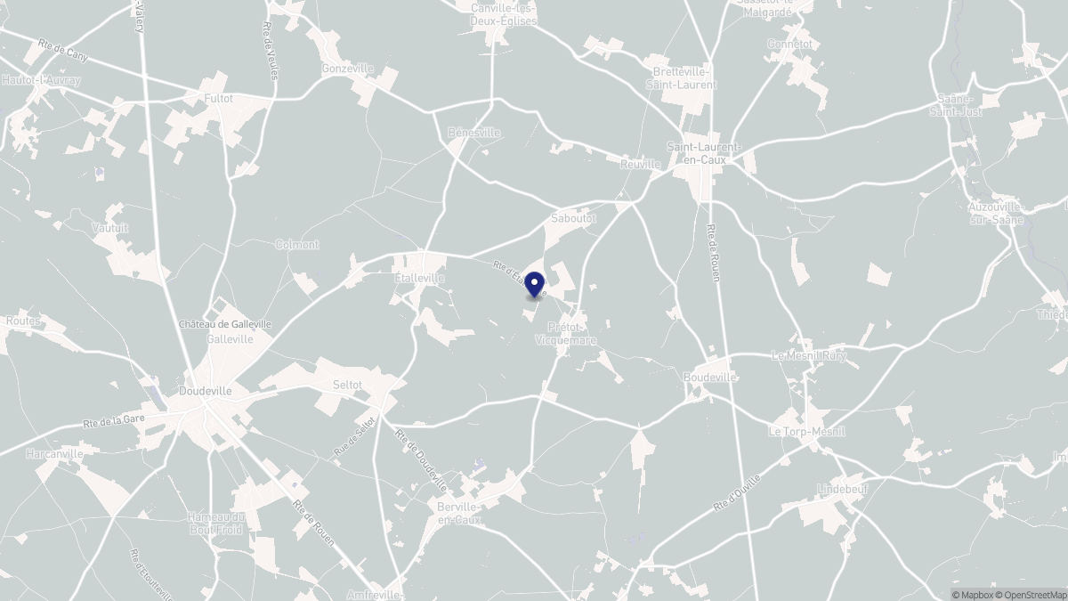 Aperçu cartographique de Prétot-Vicquemare, centré sur la commune