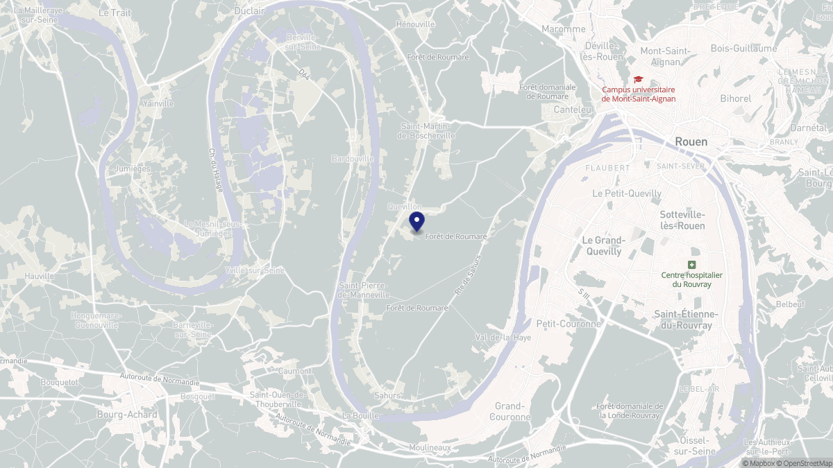 Aperçu cartographique de Quevillon, centré sur la commune
