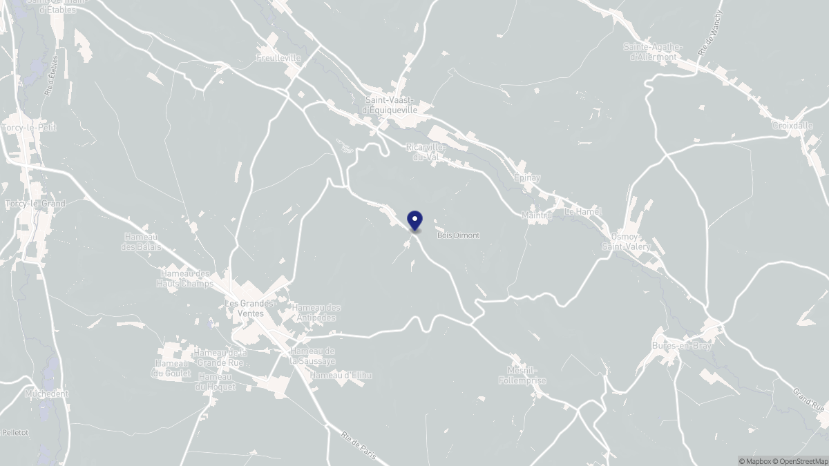 Aperçu cartographique de Ricarville-du-Val, centré sur la commune