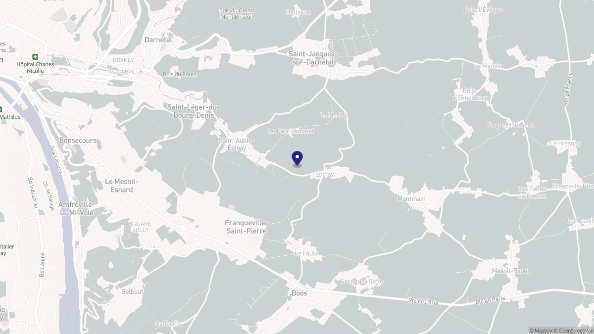 Aperçu cartographique de Saint-Aubin-Épinay, centré sur la commune