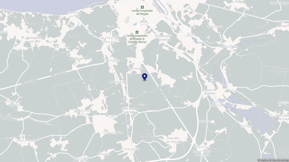 Aperçu cartographique de Saint-Aubin-sur-Scie, centré sur la commune