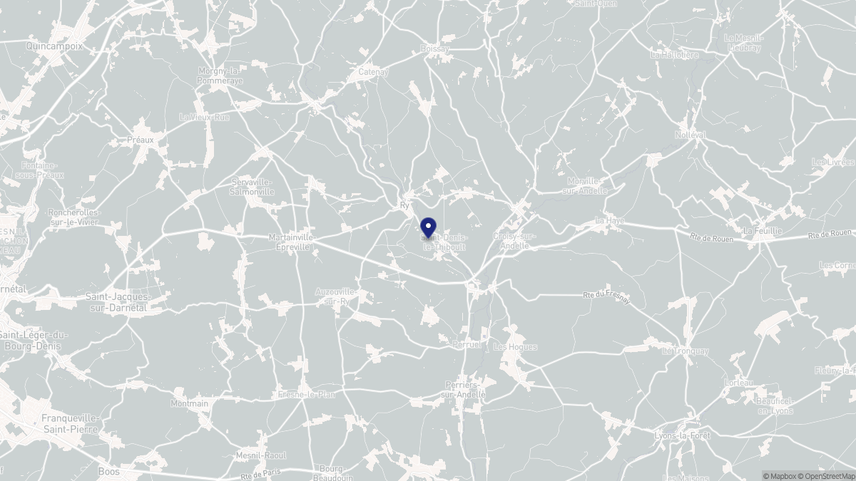 Aperçu cartographique de Saint-Denis-le-Thiboult, centré sur la commune