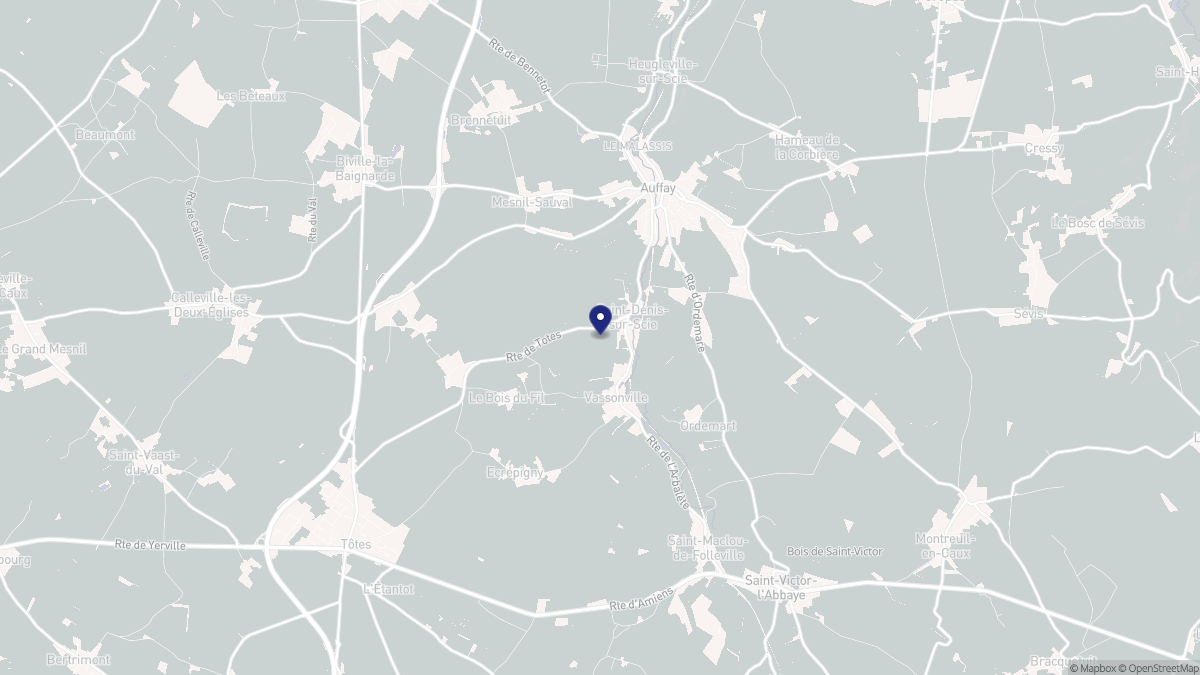 Aperçu cartographique de Saint-Denis-sur-Scie, centré sur la commune