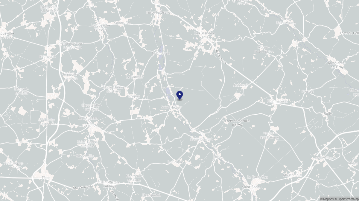 Aperçu cartographique de Saint-Hellier, centré sur la commune