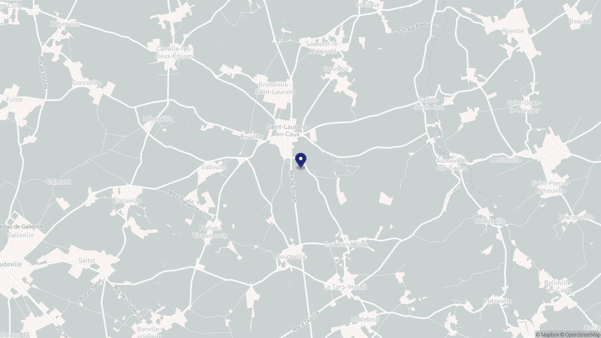 Aperçu cartographique de Saint-Laurent-en-Caux, centré sur la commune
