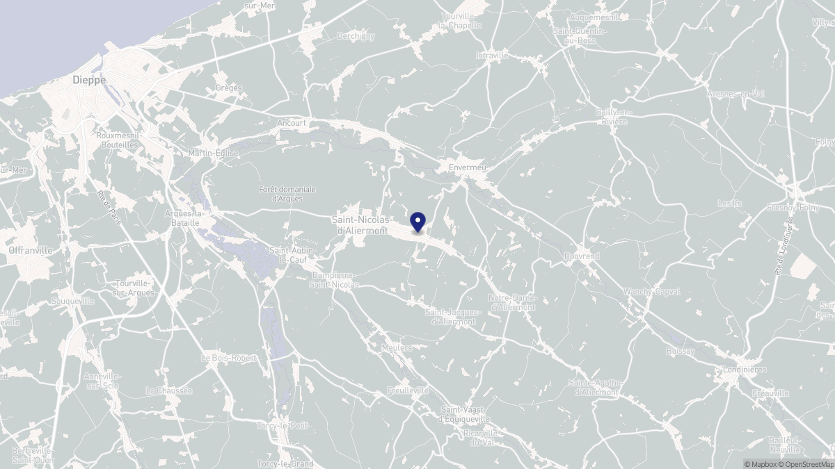 Aperçu cartographique de Saint-Nicolas-d'Aliermont, centré sur la commune