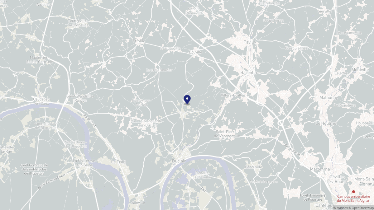 Aperçu cartographique de Saint-Paër, centré sur la commune