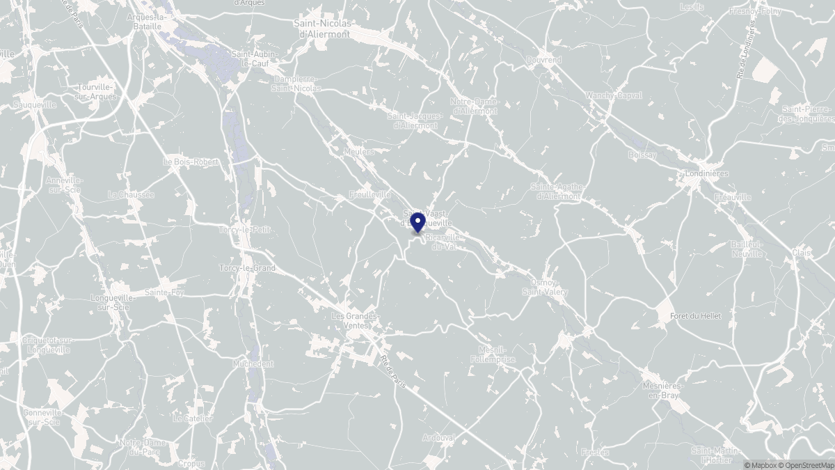 Aperçu cartographique de Saint-Vaast-d'Équiqueville, centré sur la commune