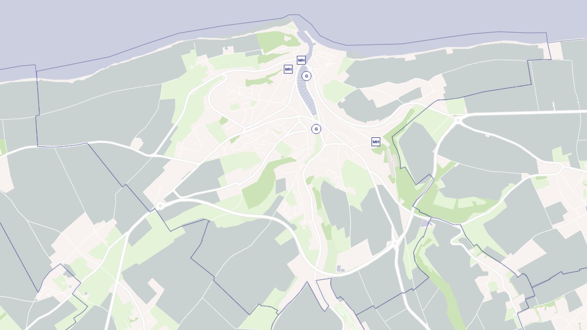 Aperçu cartographique de Saint-Valery-en-Caux, centré sur la commune