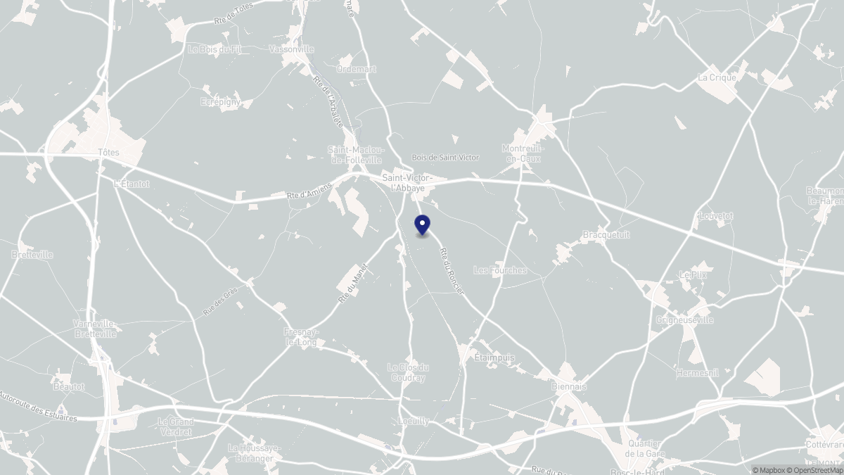 Aperçu cartographique de Saint-Victor-l'Abbaye, centré sur la commune