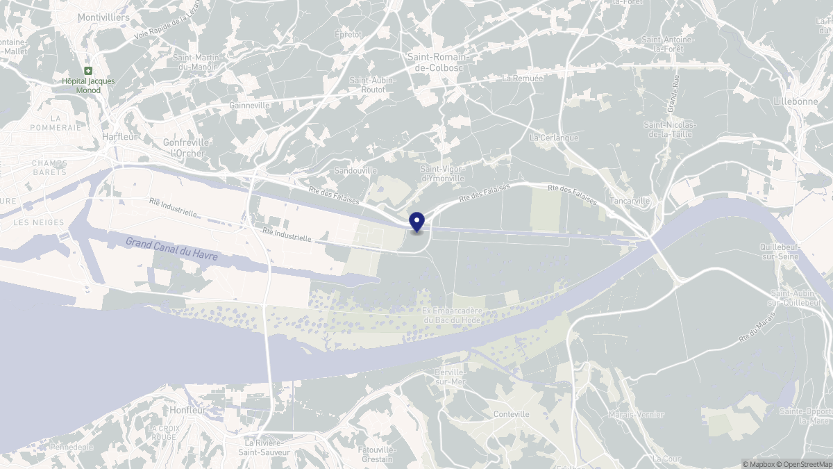Aperçu cartographique de Saint-Vigor-d'Ymonville, centré sur la commune