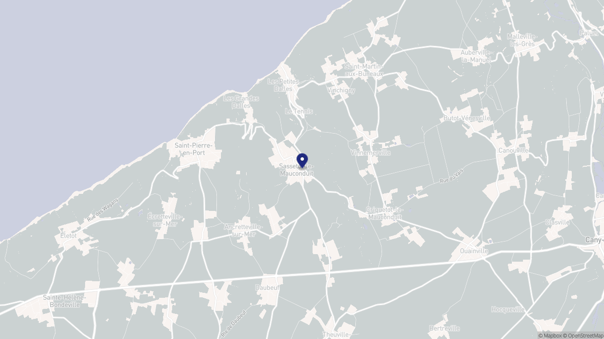 Aperçu cartographique de Sassetot-le-Mauconduit, centré sur la commune