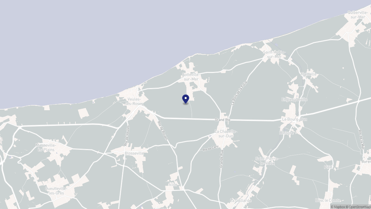 Aperçu cartographique de Sotteville-sur-Mer, centré sur la commune