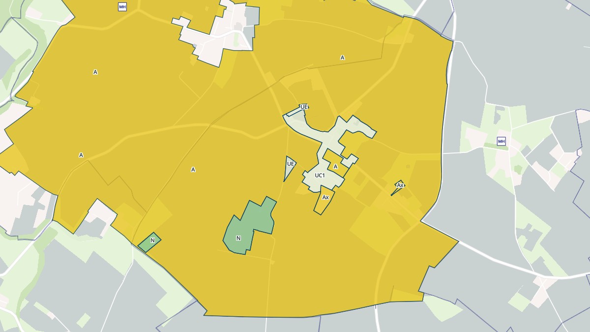 Aperçu cartographique de Tocqueville-les-Murs, centré sur la commune