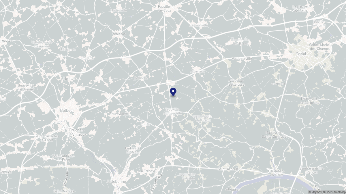 Aperçu cartographique de Trouville-Alliquerville, centré sur la commune