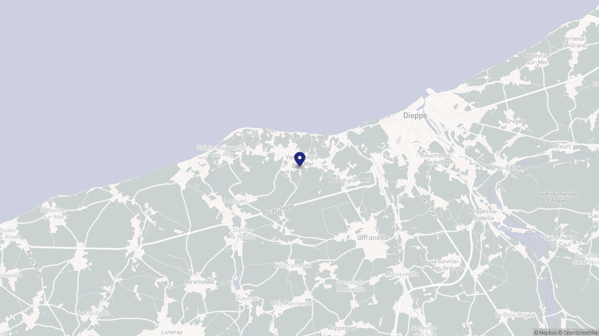 Aperçu cartographique de Varengeville-sur-Mer, centré sur la commune