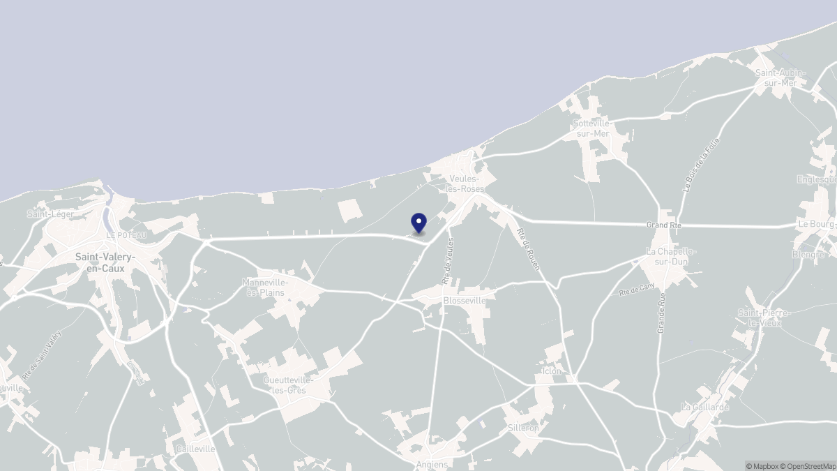 Aperçu cartographique de Veules-les-Roses, centré sur la commune