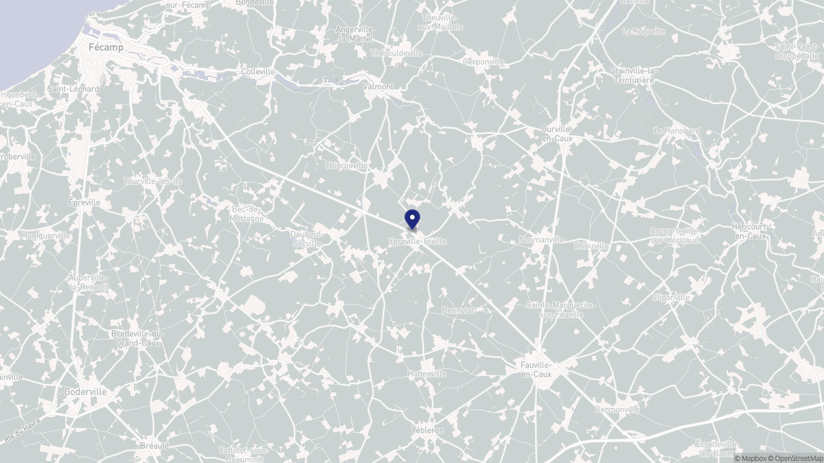 Aperçu cartographique de Ypreville-Biville, centré sur la commune