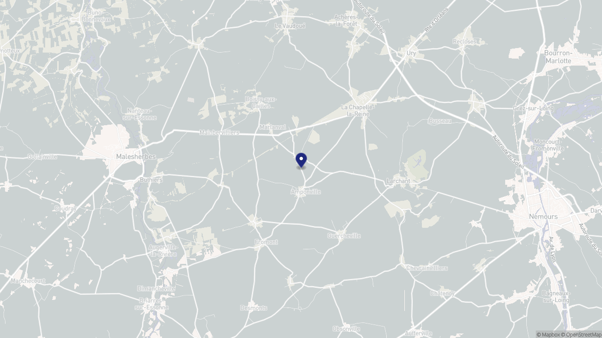 Aperçu cartographique de Amponville, centré sur la commune
