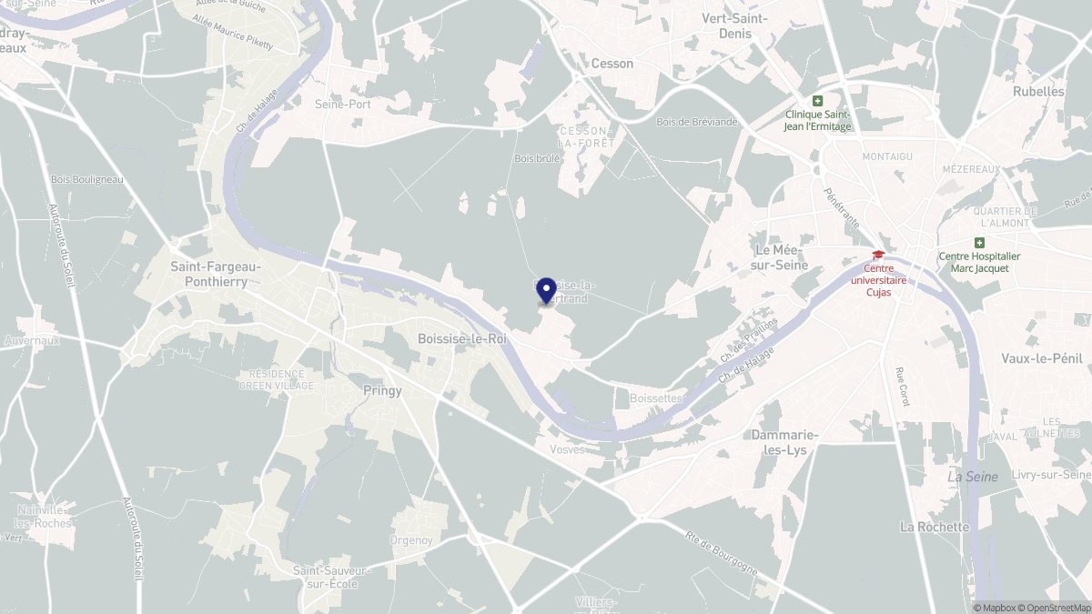 Aperçu cartographique de Boissise-la-Bertrand, centré sur la commune