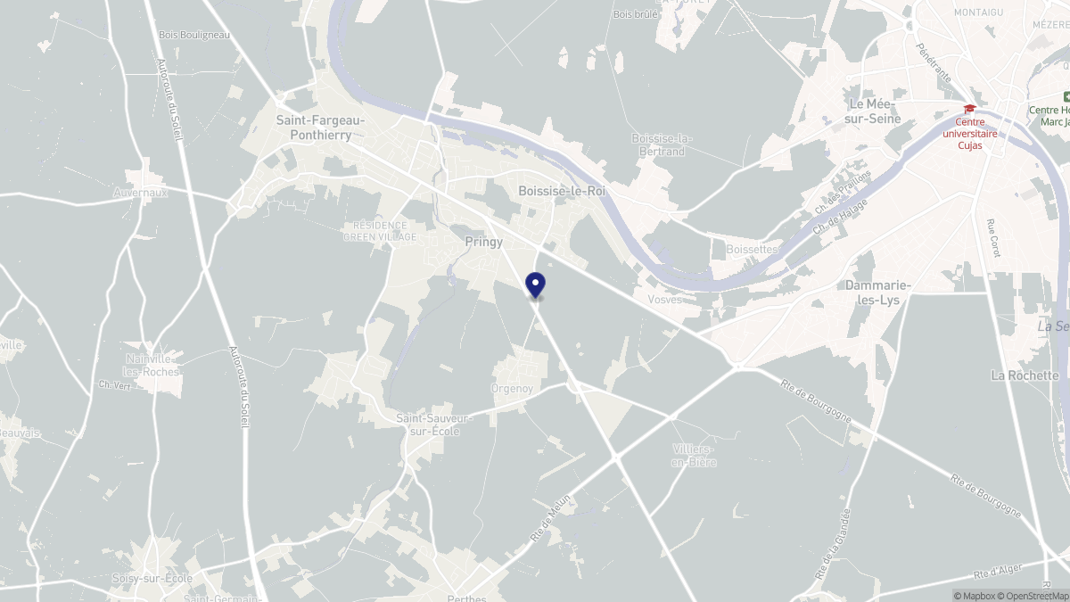 Aperçu cartographique de Boissise-le-Roi, centré sur la commune