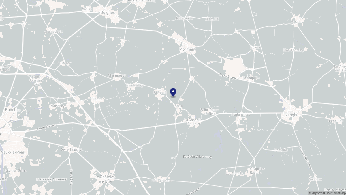 Aperçu cartographique de Bombon, centré sur la commune