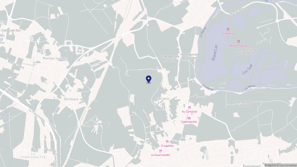 Aperçu cartographique de Carnetin, centré sur la commune