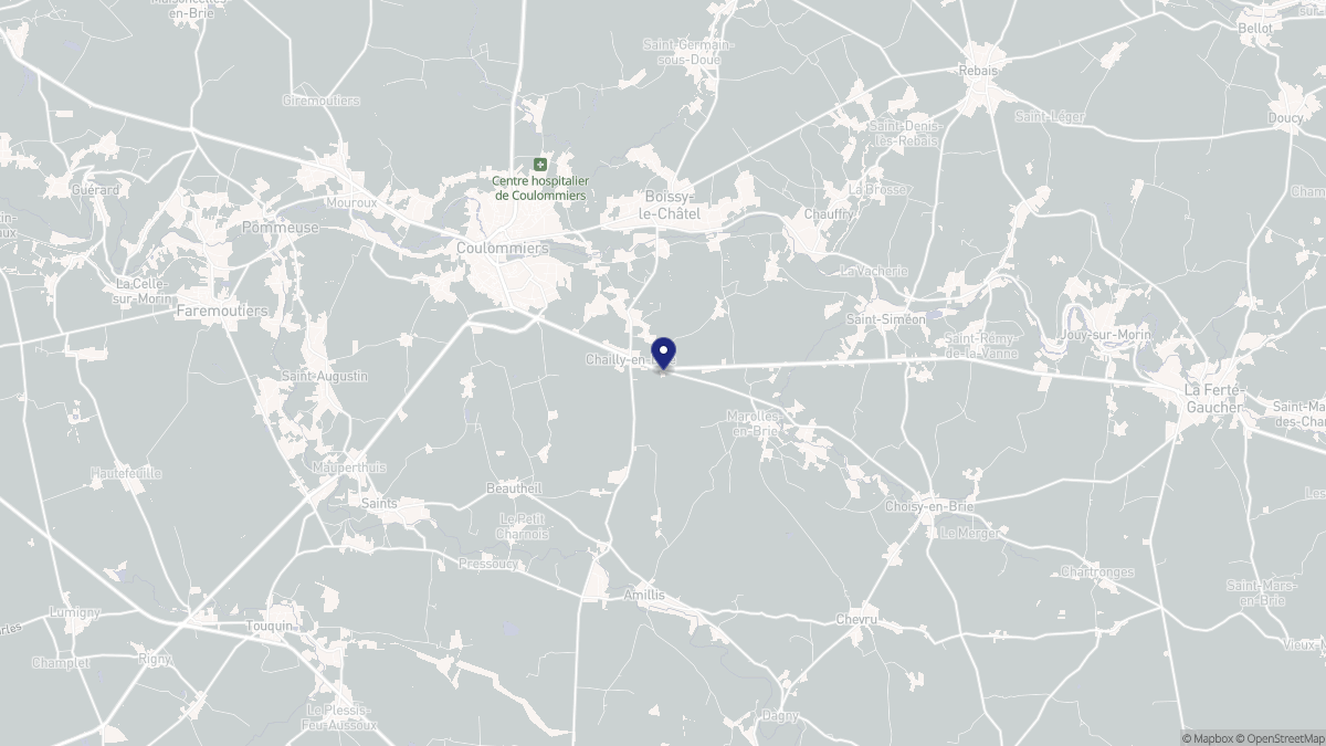 Aperçu cartographique de Chailly-en-Brie, centré sur la commune