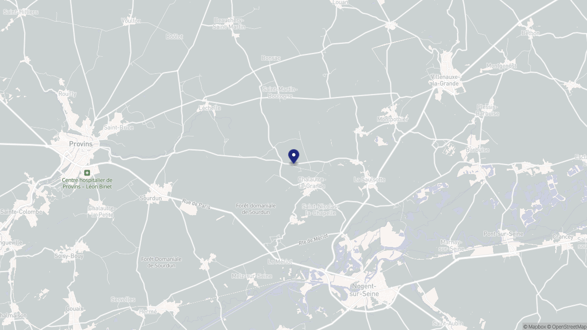 Aperçu cartographique de Chalautre-la-Grande, centré sur la commune