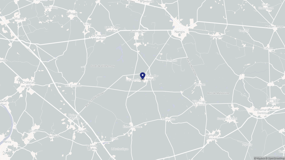 Aperçu cartographique de La Chapelle-Rablais, centré sur la commune
