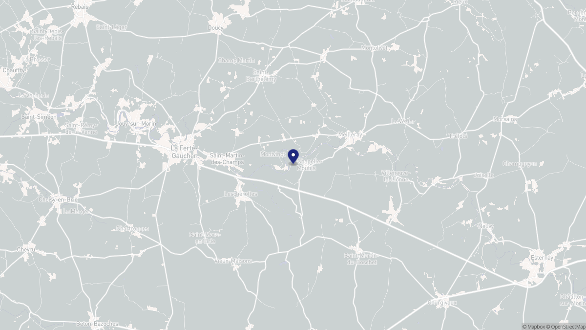 Aperçu cartographique de La Chapelle-Moutils, centré sur la commune