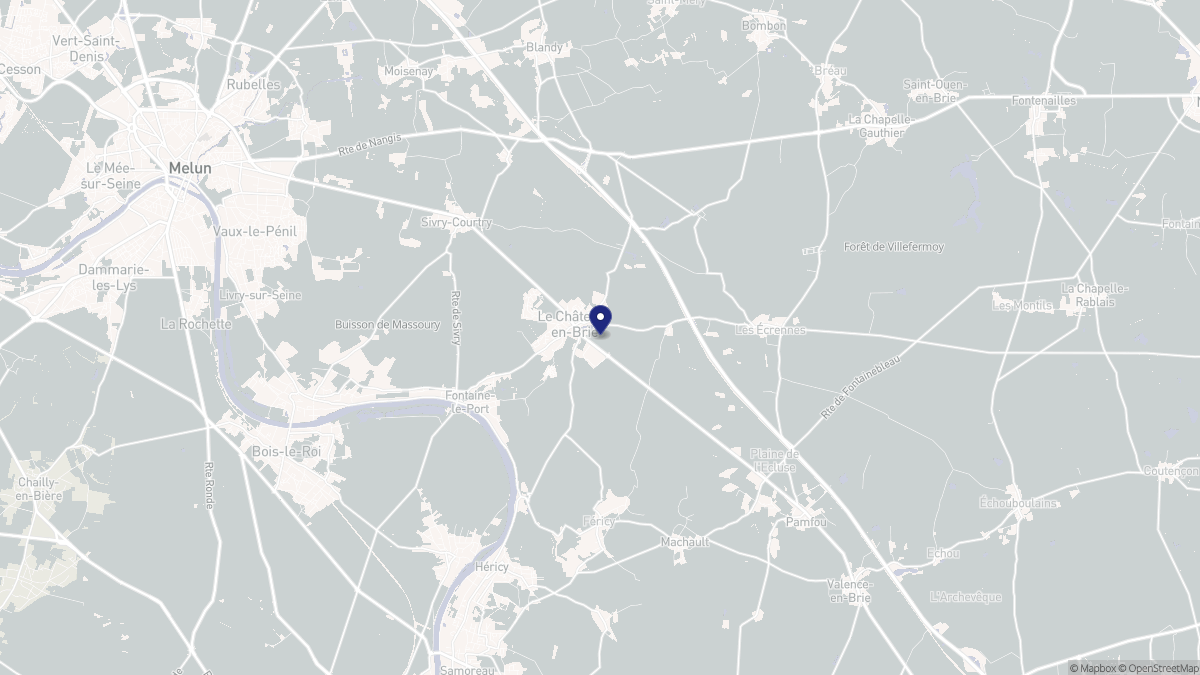 Aperçu cartographique de Le Châtelet-en-Brie, centré sur la commune