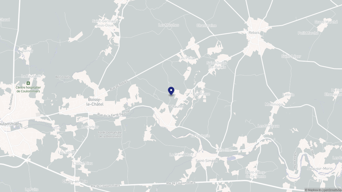 Aperçu cartographique de Chauffry, centré sur la commune
