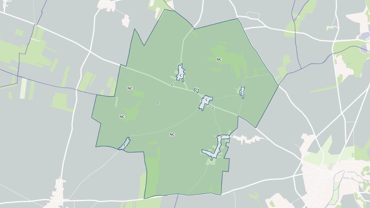 Aperçu cartographique de Chenou, centré sur la commune
