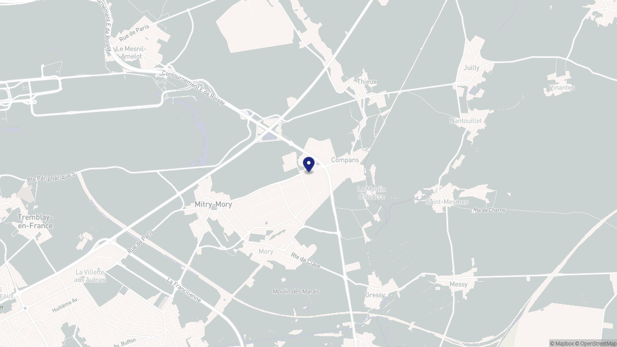 Aperçu cartographique de Compans, centré sur la commune