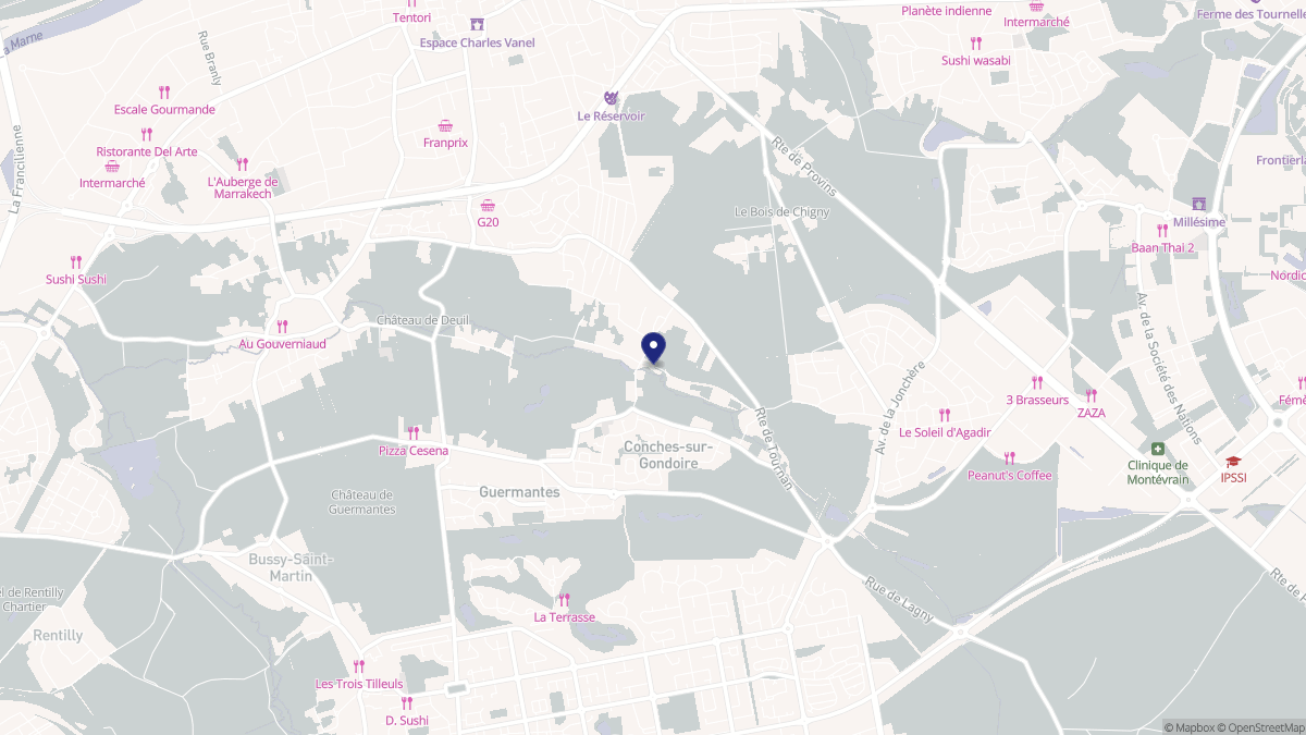 Aperçu cartographique de Conches-sur-Gondoire, centré sur la commune