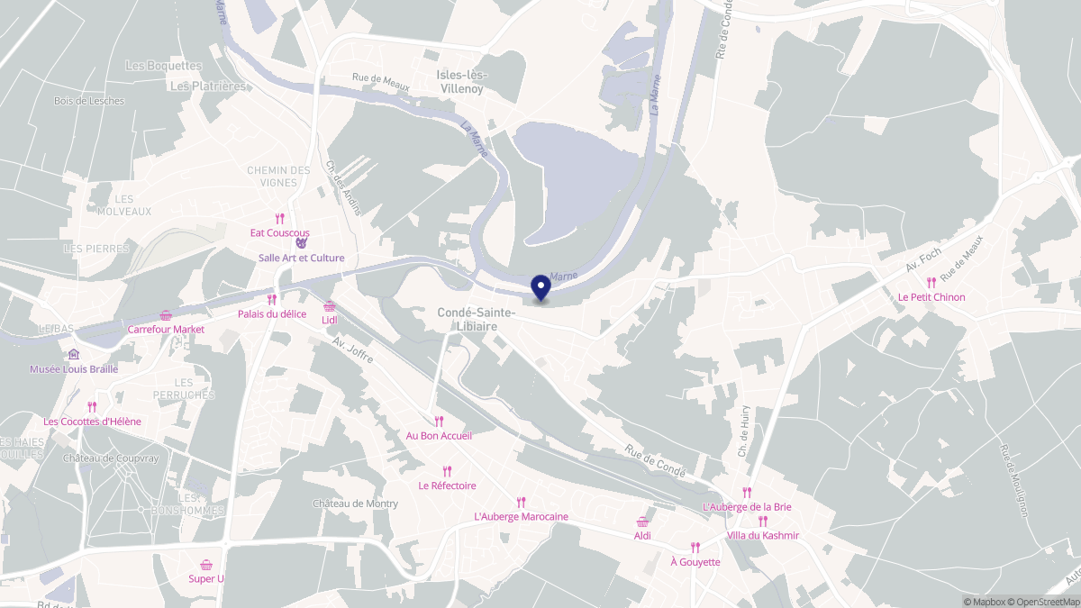 Aperçu cartographique de Condé-Sainte-Libiaire, centré sur la commune