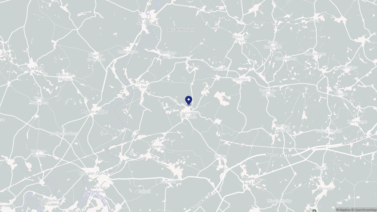 Aperçu cartographique de Coulombs-en-Valois, centré sur la commune