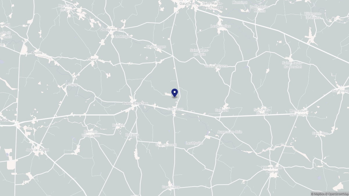 Aperçu cartographique de Courtacon, centré sur la commune